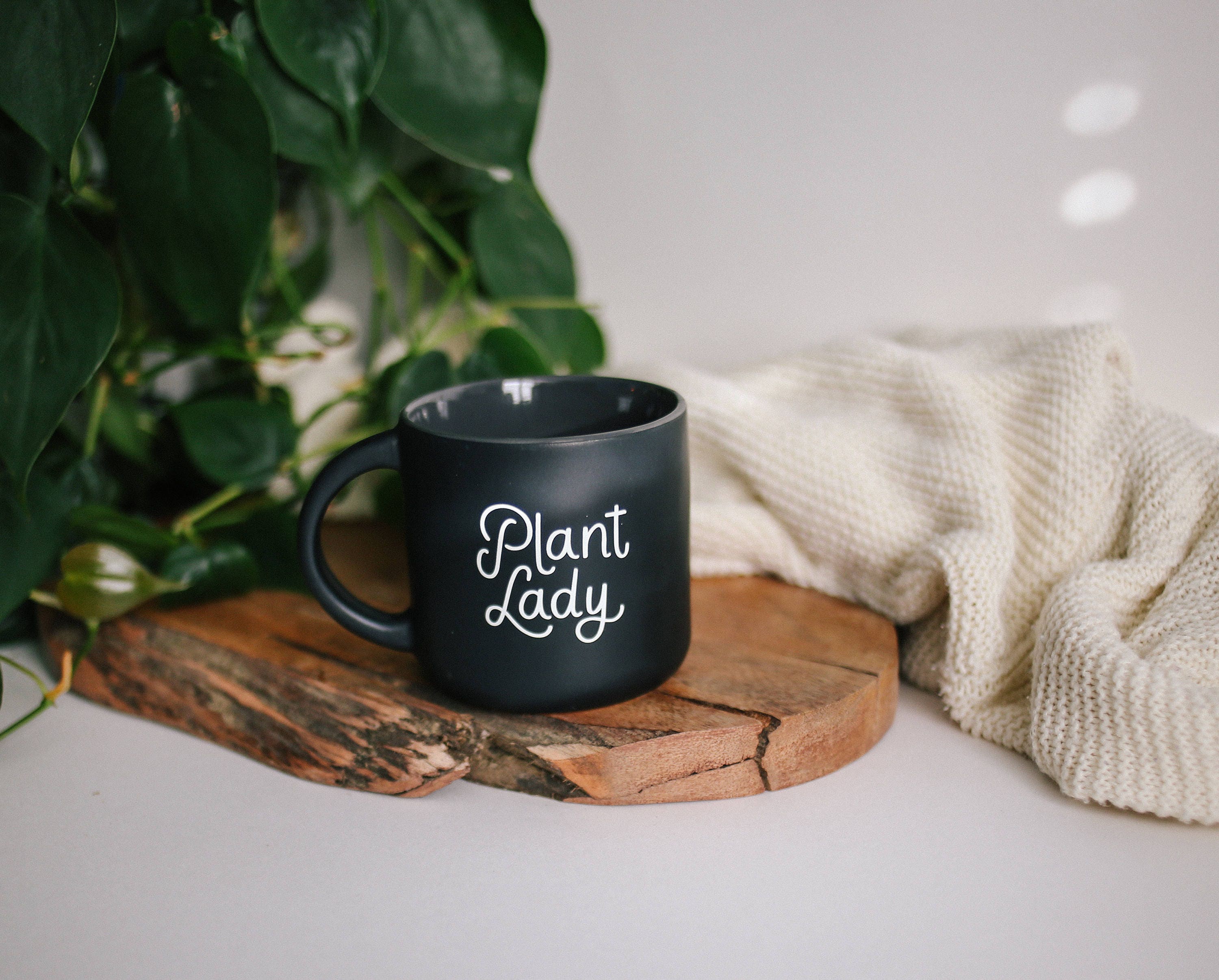 Plant Lady Coffee Mug Plant Mug Matte Mug Black Mug Etsy