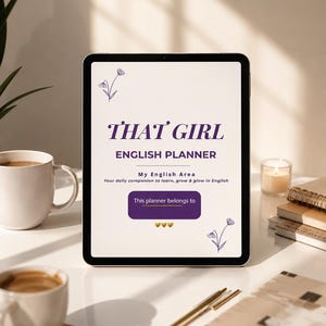 Planner d'anglais pour francophones -English Learning Digital Planner - Planner digital girly - Vocabulary Grammar - GoodNotes planner lilas