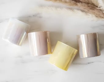 Recipientes iridescentes para velas - Feitos à mão | Veganos | Atóxicos
