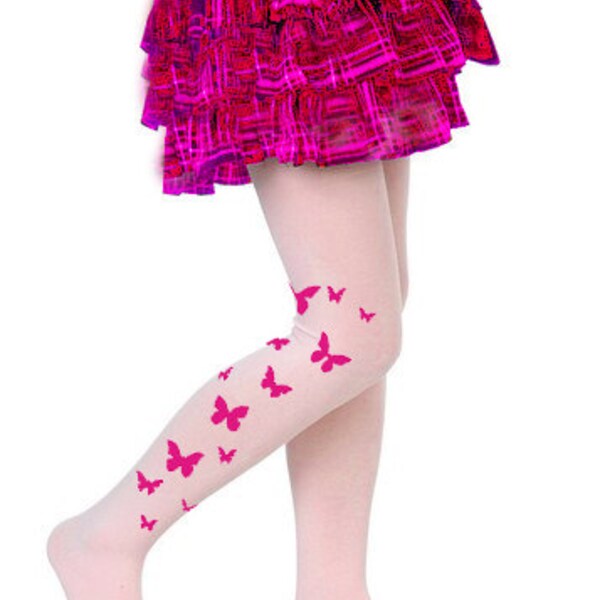 Butterfly Kisses Girls Tights (magenta)