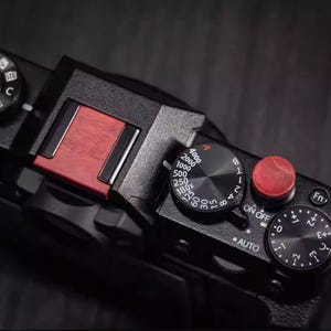 Stabilized Wood Shutter Button Hot Shoe Cover Set for Fujifilm Cameras