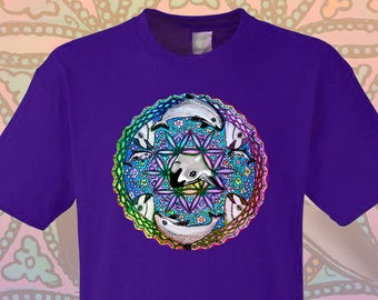 Vaquita porpoise Dolphin T-shirt - Dolphin gift, Dolphin lover Tee, Sacred Geometry Tee, Yoga Tshirt, Festival clothing, Mandala Tee