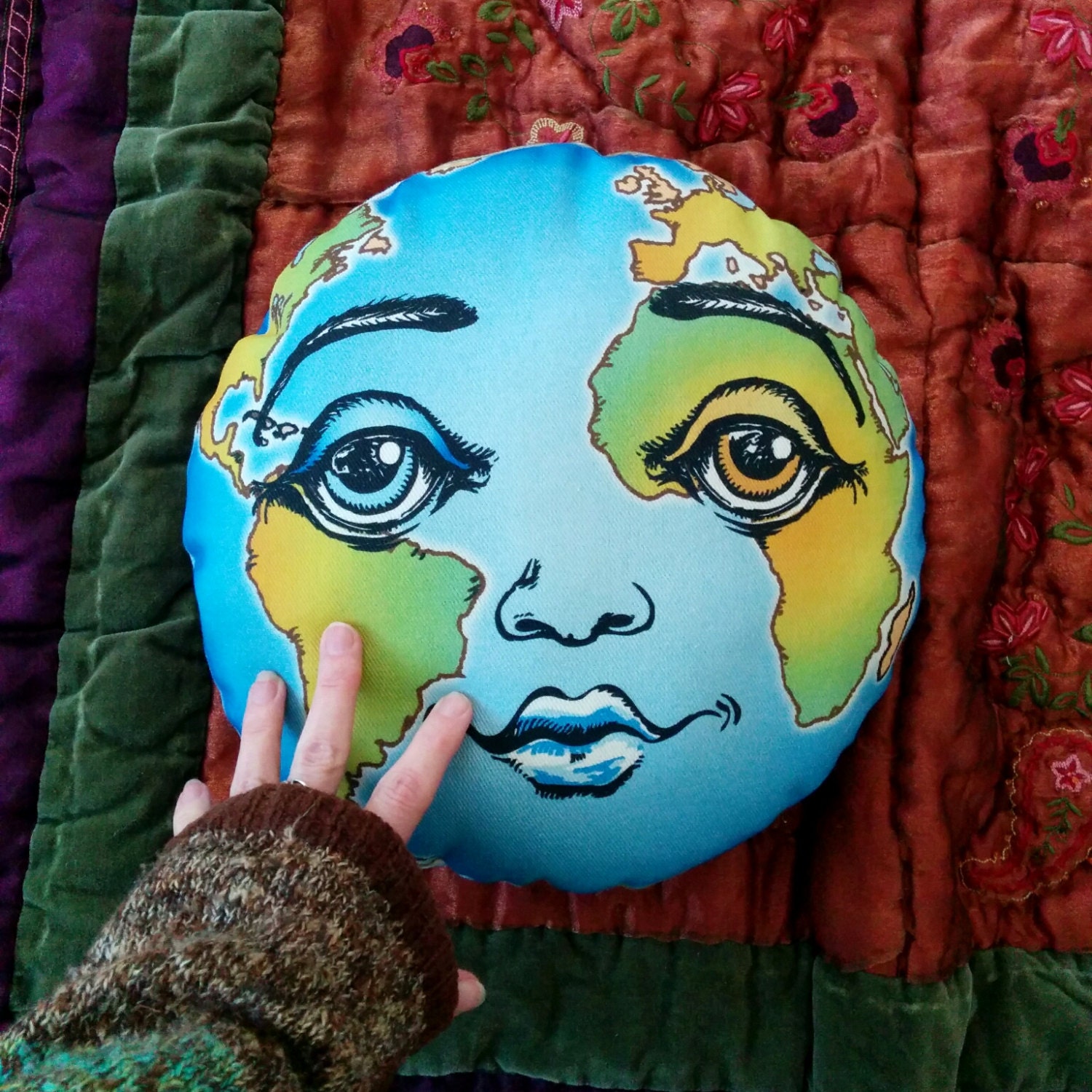Earth Pillow Mother Earth Earth Plushie Pillow Kids Etsy