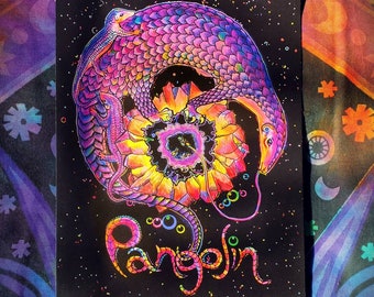 Pangolin Art- Rainbow Pangolin- Pangolin Illustration- Kids Room Decor- Classroom Decor- Rainbow Dragon-Last Chance Earth