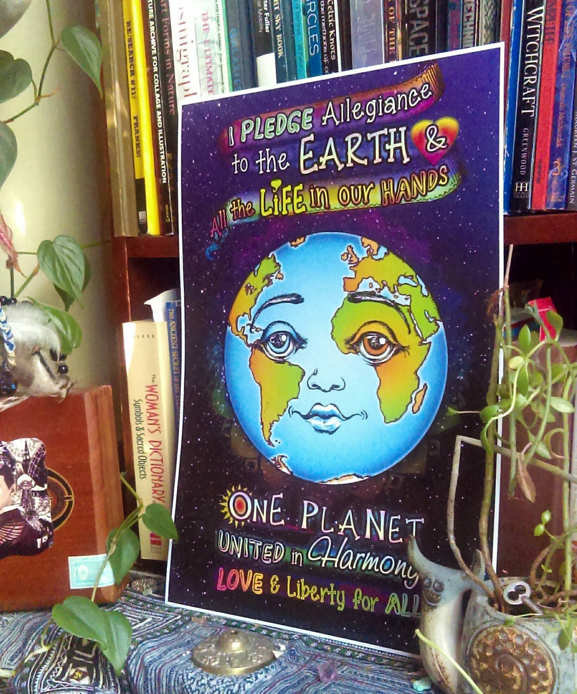 Earth Day I Pledge Allegiance to the Earth Poster Global | Etsy