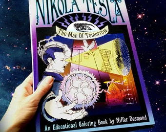 Nikola Tesla Coloring Book- All Ages Adult Coloring Book, Educational Homeschool Material, Science Invention History Inspiration