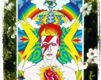 Rainbow Bowie Art, David Bowie, Original Ziggy Stardust Art