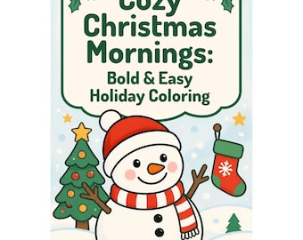 Christmas Coloring Book for Kids: Cozy Christmas Mornings, Bold and Easy, Printable PDF