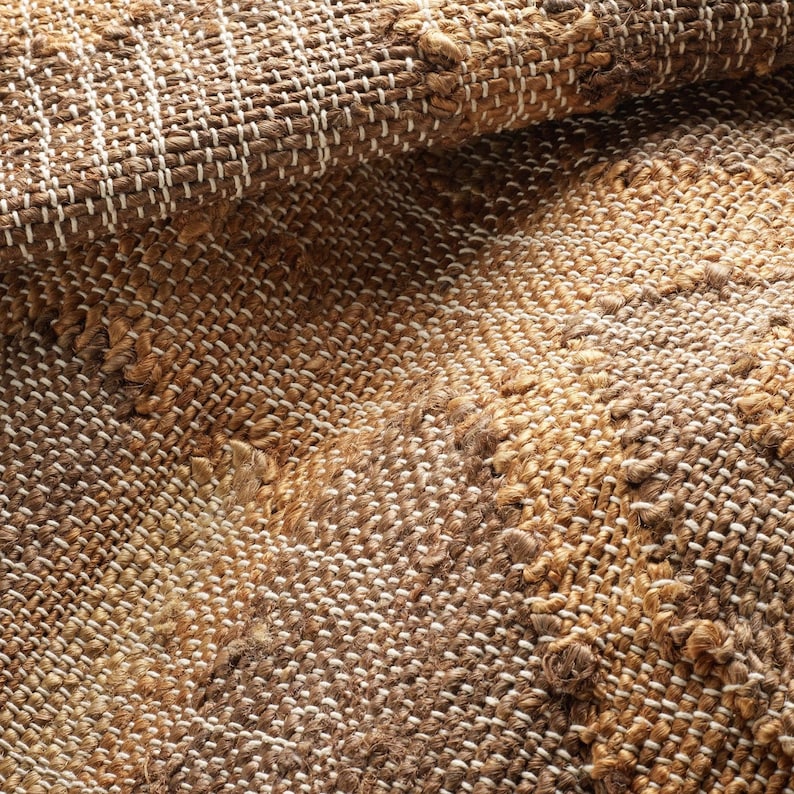 Detailed view of the dark taupe panels and intricately woven center dots, proving this bespoke piece is a far better investment for modern spaces than chaotic fun rugs, effortlessly capturing quiet luxury over a busy chinoiserie rug or a generic custom image rug 4x4.