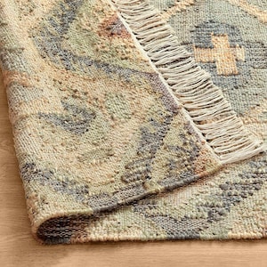 Angle demonstrating how this elegant geometric boho design translates flawlessly into a 3x22 rug runner, providing a much cleaner, premium look for hallways than standard mass-produced candanavian rugs.