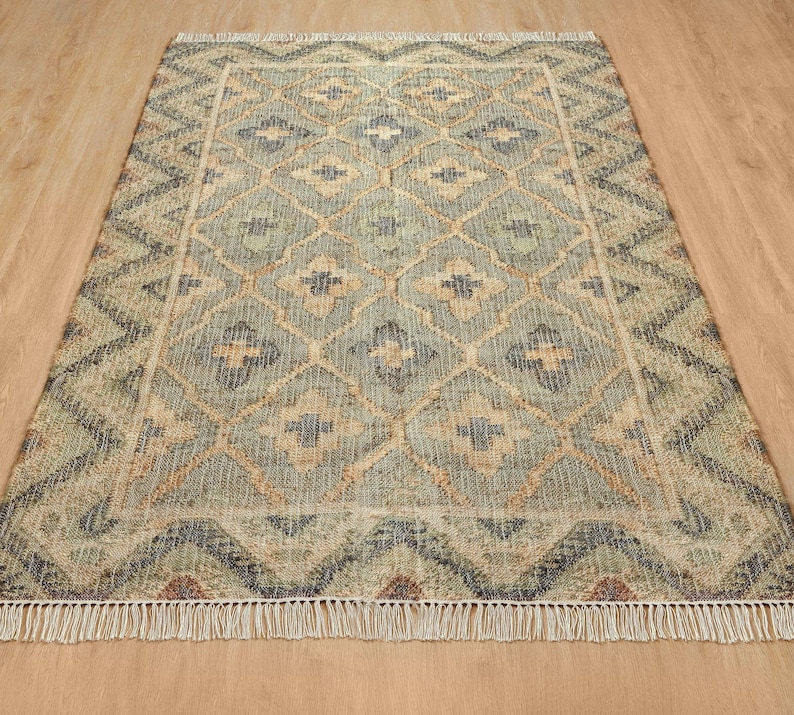 Sunlit room highlighting the bright natural cream base under modern minimalist furniture, acting as a superior, grounding Cool rugs alternative for eco-conscious interiors without the visual bulk of a heavy victorian rug.