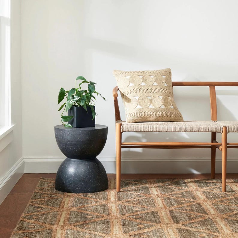 Angle demonstrating how this elegant earthy boho design translates flawlessly into a 3x22 rug runner or runner rugs, providing a much cleaner, premium look for hallways than standard mass-produced candanavian rugs, funky rug styles, or generic cool round rugs.