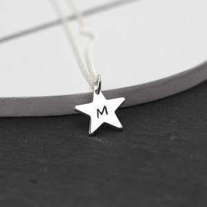 Silver Star Necklace, Star Initial Necklace, Personalised Star Necklace, Tiny Star Necklace, Custom Star Necklace
