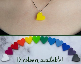 Heart Necklace, Charity Necklace, Acrylic Jewellery, Acrylic Heart Necklace