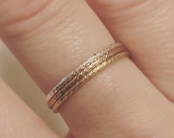 Stacking Ring Set, Mixed Metal Stacking Rings, Trio Stacking Rings, Gold Silver Rose Gold Stacking Rings, Band Rings