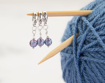 Set of 3 Sterling Silver Stitch Markers, Luxury Stitch Markers