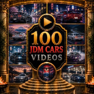 100 vídeos de coches JDM / Paquete de vídeos verticales / Vídeos cortos para TikTok, Instagram y YouTube