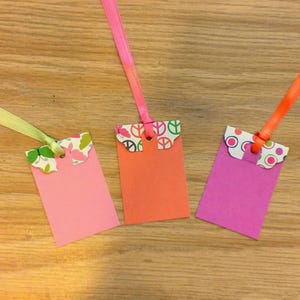Gift Tags met lint banden Set van 3, Hang Tags, prijskaartjes, notitielabels Earring kaarten, vrij op de voor- en achterkant
