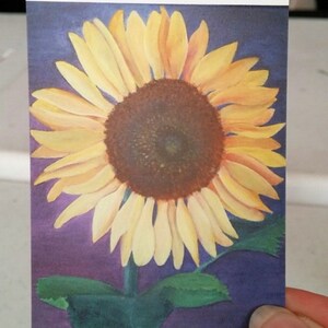 Funflower ACEO, Sunflower, Artist Card, Signed Art Trading Card image 1