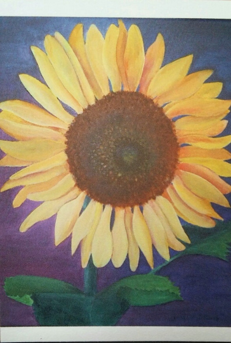 Funflower ACEO, Sunflower, Artist Card, Signed Art Trading Card image 2