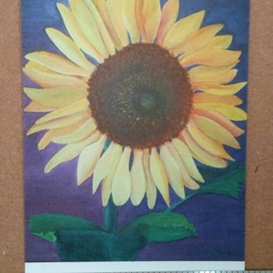 Funflower ACEO, zonnebloem, kunstenaar Card, ondertekend Art Trading Card afbeelding 3