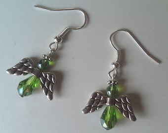 Perlen Ohrringe der Engel, Engel-Ohrringe baumeln Ohrringe, Peridot, Ohrringe