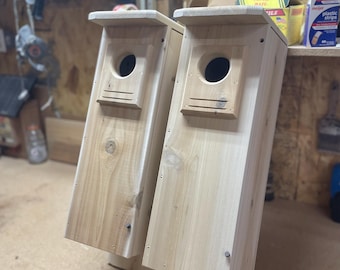 2 pack Northern Flicker nesting box, white cedar.