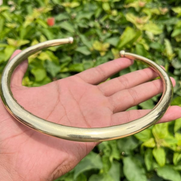 Open Collar Necklace,  Minimalist Brass Torque Necklace, Bohemian Choker, Statement Neck Ring