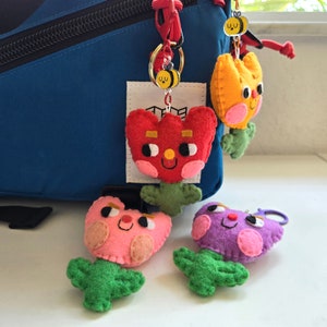 NEW* Felt Plush Tulip Babes Keychain Bag Charms - Etsy