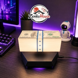 Levitating LED Lamp Floating Desk Light Magnetic Suspension Night Light Gamer Setup Decor Bedroom Ambient Lighting Gift Gamer Gift For Him