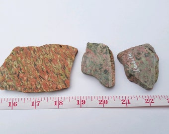 Unakite Lapidary Slabs - 3 pc lot