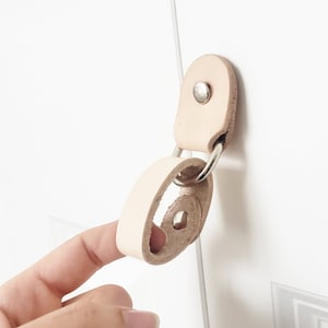 Leather Handles Leather Drawer Pulls Leather Pulls Leather Knobs Cupboard Handles Wardrobe handles   Midcentury Modern Pulls scandi