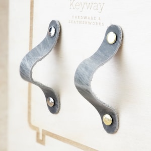 Leather furniture handles leather drawer pulls, knobs, leather cabinet handle, pull,  cabinet upgrade leather knobs nursery decor SLATE