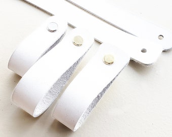 white leather drawer handles leather drawer pulls knobs pure white leather furniture handles leather cabinet handle nursery scandi WHITEOUT