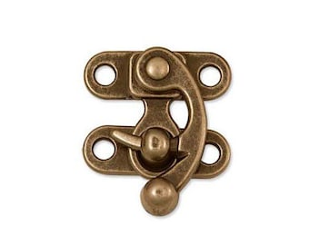 Kleiner Bügelverschluss aus Antik Messing - Steampunk Verschluss zur Lederverarbeitung