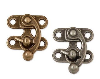 2 Small Swing Clasps Hardware - brass swing clasp, silver swing clasp, antiqued purse hardware, bag hardware, bag latch, bag clasp, purse
