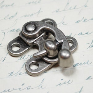 Small Swing Clasp Antiqued Brass Hardware - Steampunk Closure for Leatherworking image 4