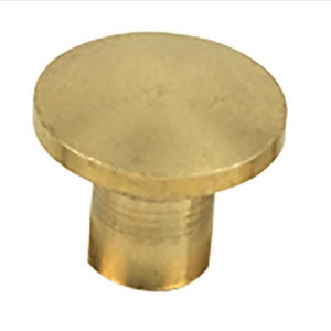 Peut inclure: Un bouton en laiton avec un dessus rond et une base cylindrique.