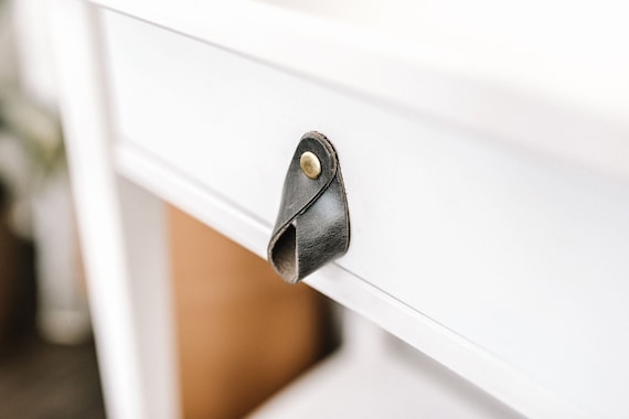 Leather Drawer Handles Leather Pulls Leather Knobs Ikea Etsy