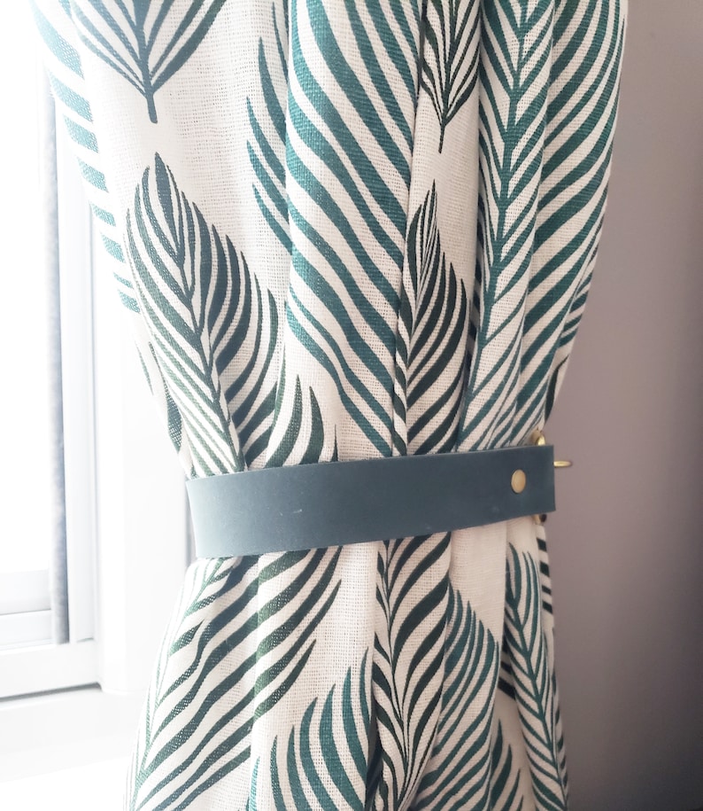 Green Leather Curtain Tie Backs Leather Curtain Ties Leather Etsy