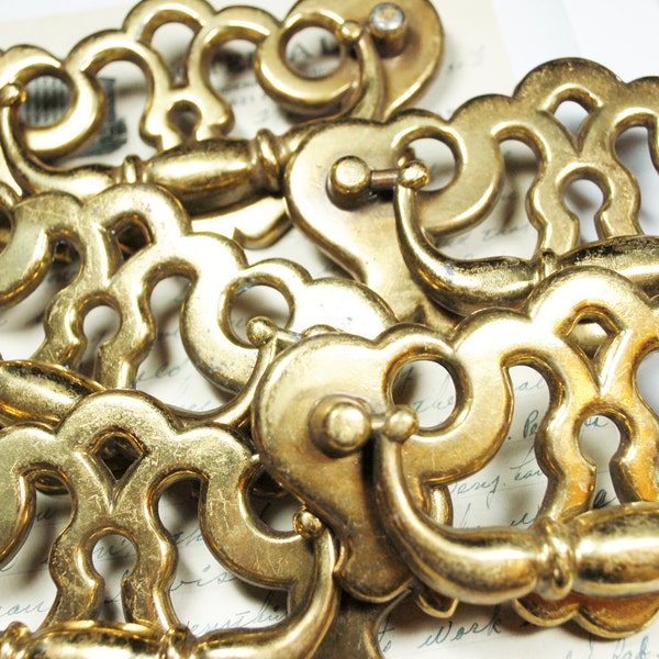 Brass Drawer Pulls Chippendale Vintage Brass Drawer Handles Traditional Cabinet Hardware Gold Keyhole Escutcheon Chest of Drawers  Hack
