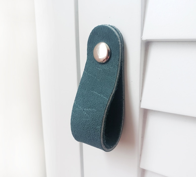 Turquoise Leather Handles Drawer Pulls Nursery Dresser Etsy