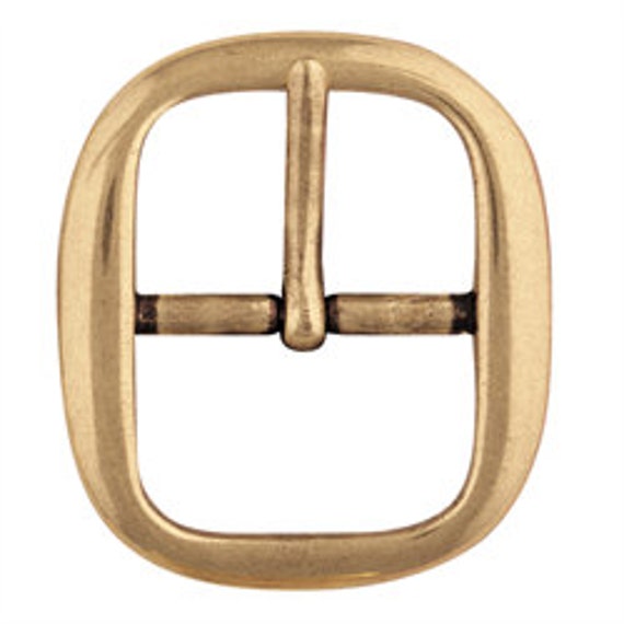 Brass Belt Buckles - Belt Making Supplies, 1-1/4 Buckle Hardware - gold  center bar buckle for leather working antiqued brass color