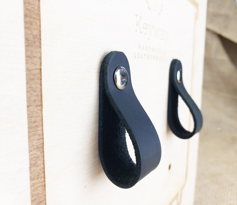 Leather Handles Leather Pulls Nursery Drawer Pull Black Etsy
