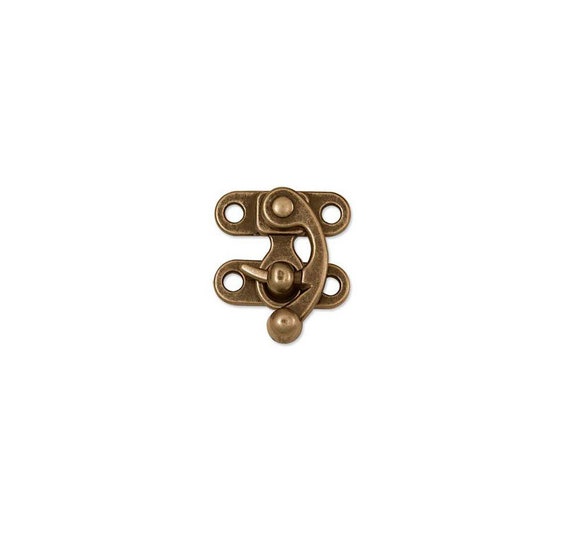 Small Swing Clasp Antiqued Brass Hardware -  Steampunk Closure for Leatherworking