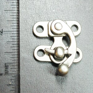 Small Swing Clasp Antiqued Brass Hardware - Steampunk Closure for Leatherworking image 9