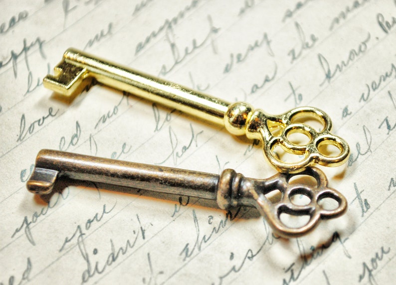Gold Steampunk Musicbox Key Antique Vintage Key Skeleton Etsy
