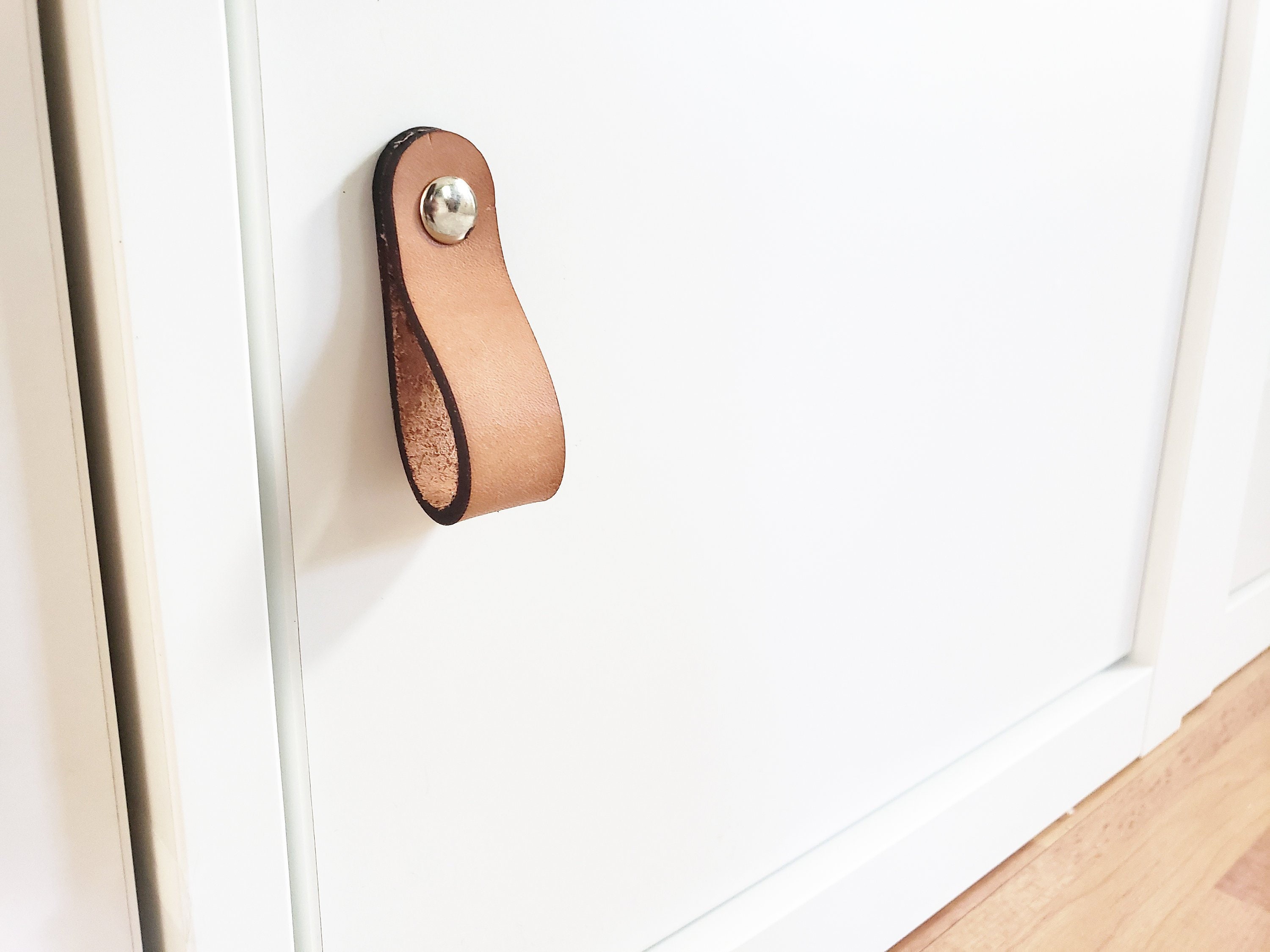 Leather drawer pulls leather cabinet handles Leather knob leather dra…