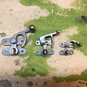 Small Swing Clasp Antiqued Brass Hardware - Steampunk Closure for Leatherworking image 8