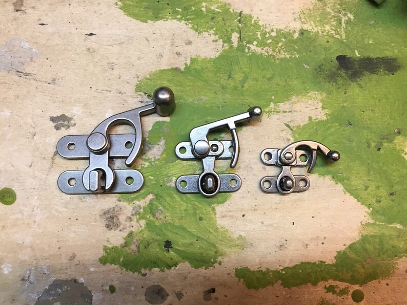 Small Swing Clasp Antiqued Brass Hardware - Steampunk Closure for Leatherworking image 8